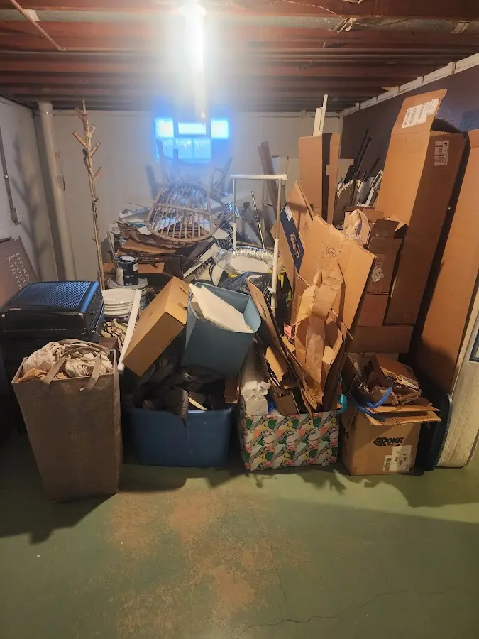 Roll-off dumpster container at job site for 4 Yard Dumpster Rental in Charleston